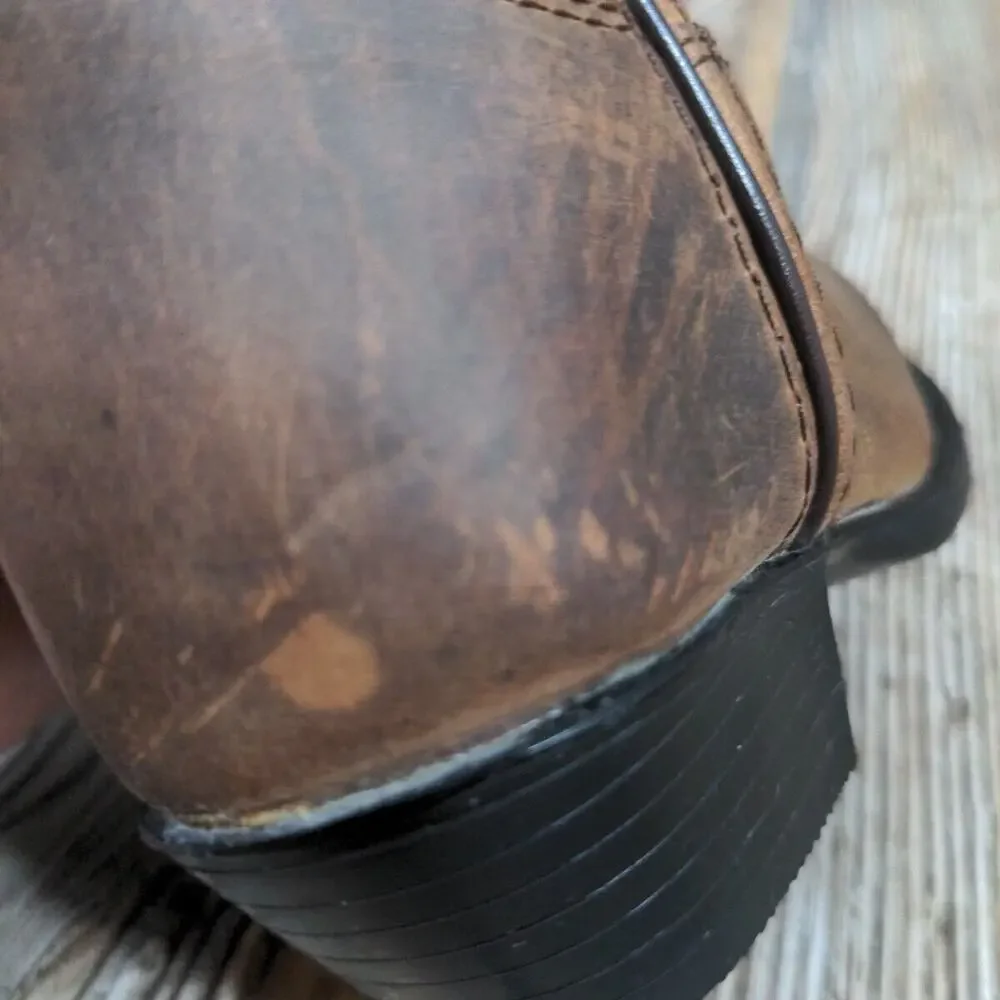 Smoky Mountain Western Cowboy Boots Leather Brown Youth Unisex Size 4 Farm Ranch